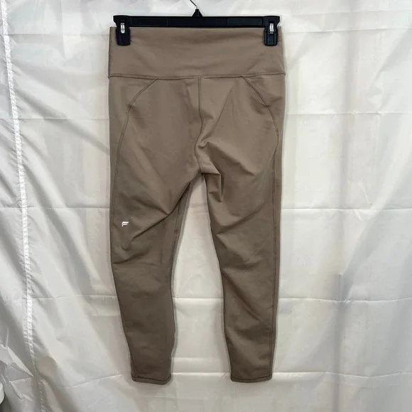 Fabletics women's tan powerhold tummy control stretch athletic active leggings L - Picture 5 of 9